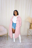 Casual Loose Cardigan Double-Faced Fleece Long Jacket TK-6262