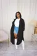 Casual Loose Cardigan Double-Faced Fleece Long Jacket TK-6262