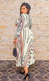 Print Long SLeeve Big Swing Dress XHXF-8655