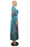 Print Long SLeeve Big Swing Dress XHXF-8655