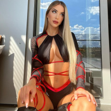 Clubwear Long Sleeve Wrap Bra Bandage Tops And Panties Two Piece Set GKLK-2910367W
