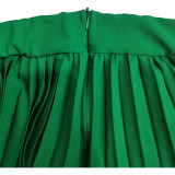 Solid Color High Waist Big Swing Pleated Skirt BGN-0006