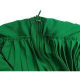 Solid Color High Waist Big Swing Pleated Skirt BGN-0006