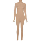 Letter Embroidered Slim Fitness Jumpsuit XEF-P1735515