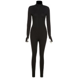 Letter Embroidered Slim Fitness Jumpsuit XEF-P1735515
