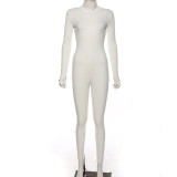 Letter Embroidered Slim Fitness Jumpsuit XEF-P1735515