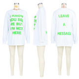 Casual Fashion Loose Letter Long Sleeve Dress ASL-6621