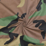 Camo Print Big Pocket Lapel Coat SH-390420