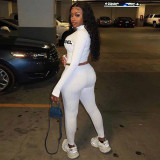 Letters Embroidered Zipper Sports Two Piece Pants Set SH-3864