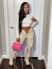 Fashion Pocket Bandage Casual Pant GDYF-6911