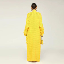 Solid Color Long Twist Sweater Cardigan Coat FSXF-F380