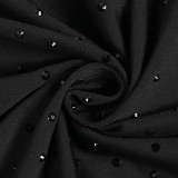 Hot Drilling Feather Splicing See Through Irregular Dress NY-2596