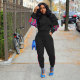 Plus Size Print Patchwork Long Sleeve Pant Two Piece Set NY-10342