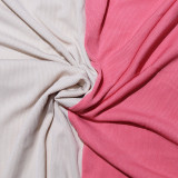 Fashion Color Blocking Hollow Out Slim Maxi Dress HNIF-004