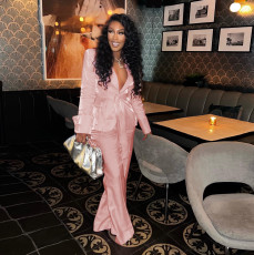 Fashion Solid Color Long Sleeve Pant Blazer Suits HNIF-095