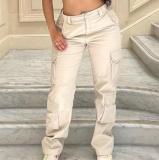 Casual Pocket Cargo Pants XCFF- 13156