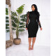 Mesh Patchwork Slim Midi Dress ASL-6620