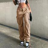 Casual Pocket Cargo Pants XCFF- 13156
