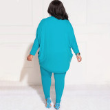 Plus Size Solid Color Cardigan And Bottoming Pants 2 Piece Pant NNWF-7757