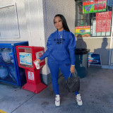 Fashion Letter Print Hooded Sweatshirt And Pant Sport Two Piece Pant YIM-287