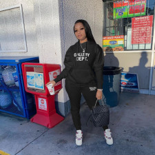 Fashion Letter Print Hooded Sweatshirt And Pant Sport Two Piece Pant YIM-287