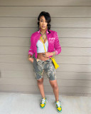 Letter Embroidery Long Sleeve Baseball Jacket MEM-88464