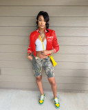 Letter Embroidery Long Sleeve Baseball Jacket MEM-88464