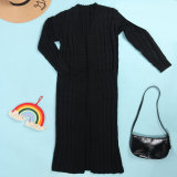 Solid Color Long Twist Sweater Cardigan Coat FSXF-F380
