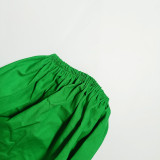 Kids Girls Lantern Sleeve Shirt And Short Two Piece Set GMYF-Y6155