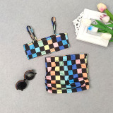 Kids Girls Casual Plaid Sling Vest And Skirt 2 Piece Set  GMYF-Y6195