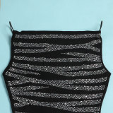 Sexy Sling Hot Drilling See Through Slim Dress NY-2606