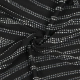 Sexy Hot Drilling Feather Splicing Sling Mini Dress NY-2601