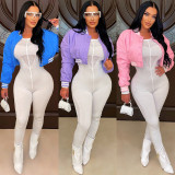 Solid Color Long Sleeve Short Baseball Jacket WSYF-5959