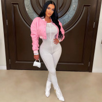 Solid Color Long Sleeve Short Baseball Jacket WSYF-5959