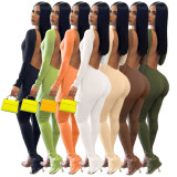 Solid Color Backless Hem Slit Jumpsuit ASL-6602