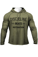 Men's Letter Print Long Sleeve Hooded Sweatshirt MK-3139