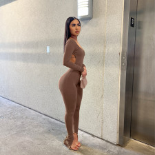 Solid Color Backless Hem Slit Jumpsuit ASL-6602