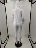 Casual Letter Print Hooded Coat And Pant Two Piece Set XMF-187