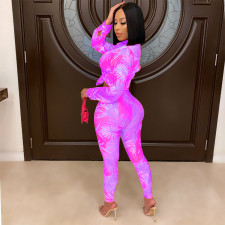 Tie Dye Print Shirt And Pencil Pant Two Piece Set QXTF-8821