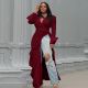 Plus Size Fashion Long Sleeve Irregular Maxi Dress NY-10332