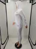 Casual Letter Print Hooded Coat And Pant Two Piece Set XMF-187