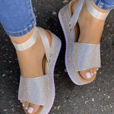 Rhinestones Colorful Fashion Thick-soled Sandals TWZX-8803-1