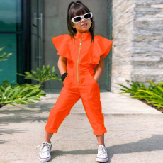 Kids Girls Fashion Solid Sleeveless Jumpsuit GMYF-Y0021