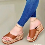 Outdoor Clip-toe Slope Heeled High-heeled Slippers TWZX-R7