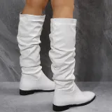 Low Heel PU Leather Long Boots TWZX-866-2
