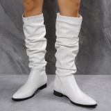 Low Heel PU Leather Long Boots TWZX-866-2