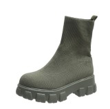 Fashion Thick Sole Knitted Short Boots TWZX-1806