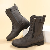 Fashion Short Lace-up Martin Boots TWZX-806