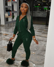 Casual Print Hoodies And Pant Sport Two Piece Set YIM-288