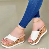 Outdoor Clip-toe Slope Heeled High-heeled Slippers TWZX-R7